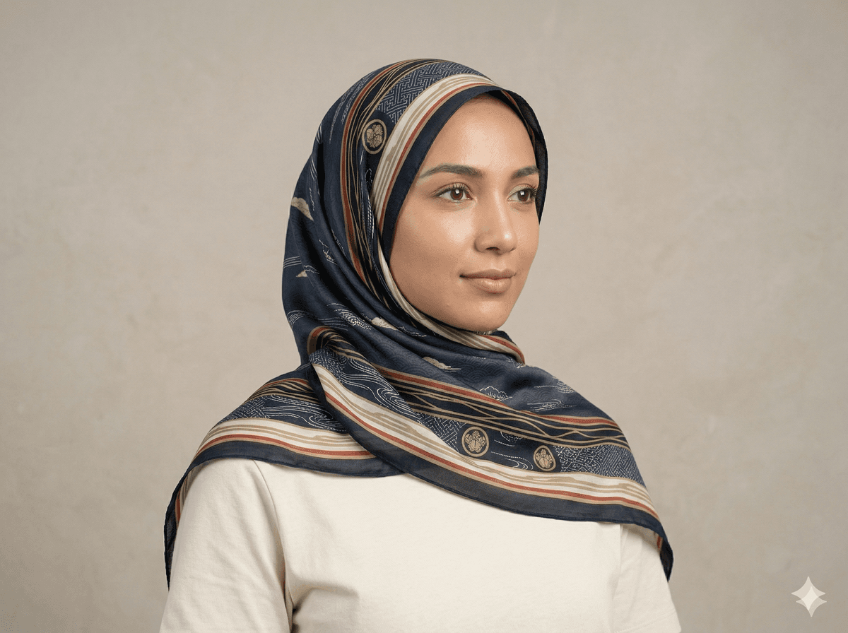 Oedo Japanese Pattern Hijab - 2
