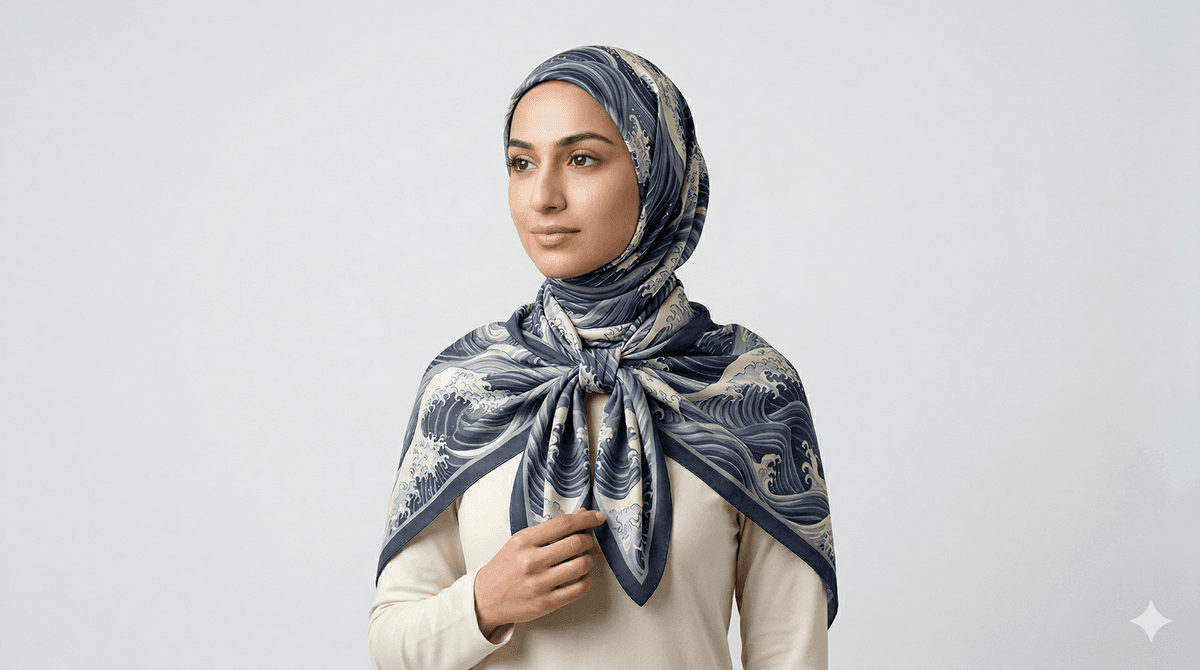Hokusai Wave Hijab - 2